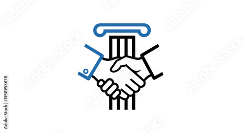 Business Partnership Agreement Legal Foundation Graphic Icon