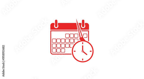 Calendar And Clock Icon For Scheduling And Time Management