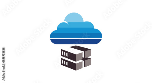 Cloud Server Stack Icon Representing Digital Storage And Technology