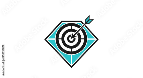 Diamond Target Arrow Aim Precision Graphic