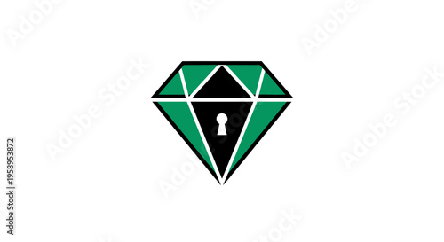 Diamond Keyhole Logo Symbolizing Security and Value