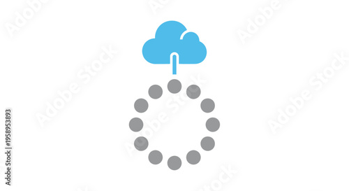 Cloud Syncing Loading Progress Indicator For Digital Services