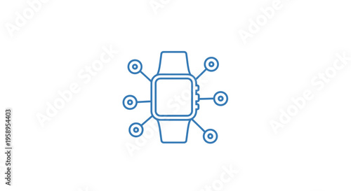Connected Smartwatch Device Network Communication Icon Technology