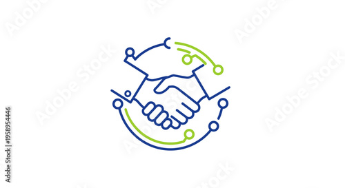 Digital Partnership Synergy And Global Connectivity Abstract Icon