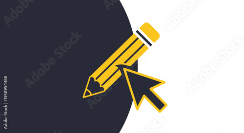 Digital Creation Tool Icon Symbolizing Writing and Clicks