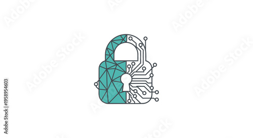 Digital Security Lock Icon Abstract Technology Concept For Modern Data Protection
