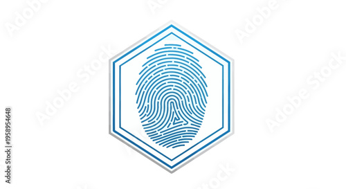 Digital Fingerprint Identity Verification Technology Icon Modern Security Concept