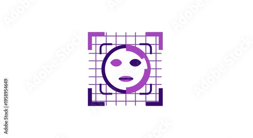 Digital Face Recognition Technology And Biometric Identification Concept