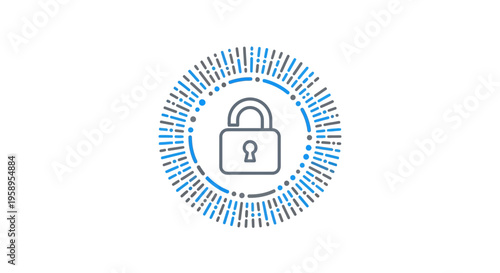 Digital Security Symbol Abstract Network Lock Icon