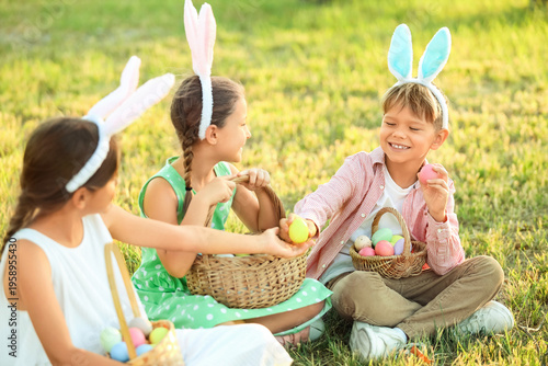 Little children with bunny ...