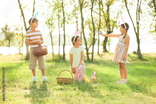 Cute little children with b...