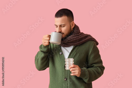 Ill young man with throat l...