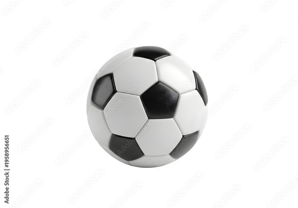 Fototapeta premium Classic black and white soccer ball isolated on transparent background