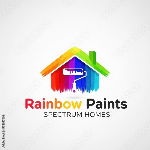 Rainbow Paints - Vibrant Spectrum Homes Logo for Painting Services.