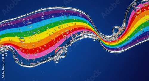 Rainbow Wave - Vibrant Colors Flowing in a Dynamic Water Design.