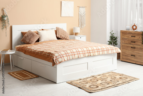 Big comfortable bed, chest ...