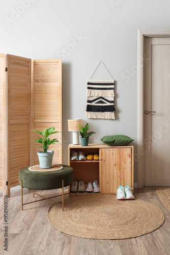Interior of hallway with sh...