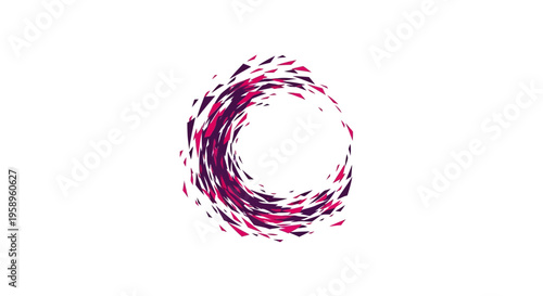 Dynamic Abstract Swirl Of Sharp Geometric Shapes And Particles