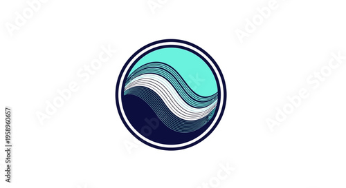Dynamic Aqua Wave Abstract Circle Design Branding Logo