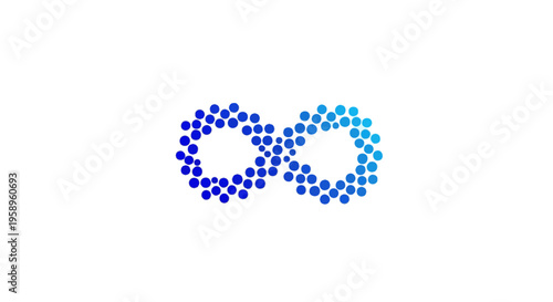Dynamic Infinity Symbol Formed From Blue Gradient Dots Abstract Logo Concept