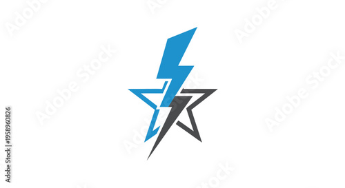 Dynamic Bolt Star Emblem Energetic Power Symbol Abstract Design