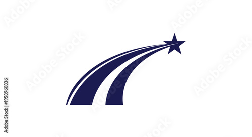 Dynamic Shooting Star Emblem Represents Progress and Achievement