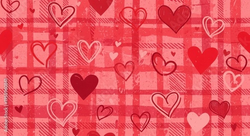 Red Hearts Pattern - A Valentines Day Background with Love and Romance.