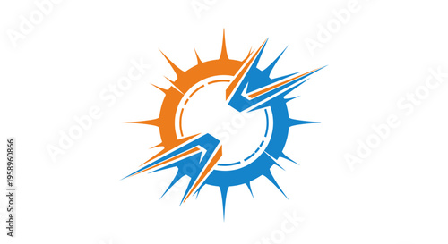 Dynamic Sunburst Abstract Logo Design Energetic Motion Graphic Element