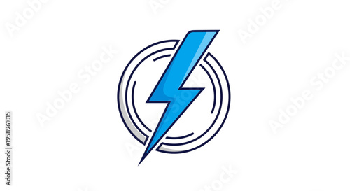 Electric Bolt Symbol In Circle