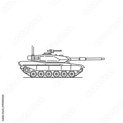 Tank military vehicle illustration