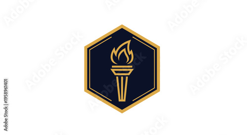 Elegant Torch Emblem Symbolizing Enlightenment Knowledge And Achievement