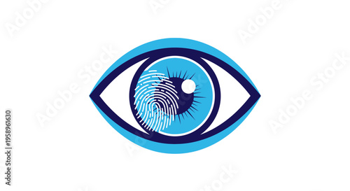 Eye With Fingerprint Symbolizing Vision And Identity