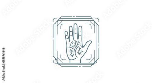 Futuristic Palm Reading Icon Digital Abstract Concept Art
