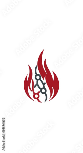 Fiery Abstract Symbol Representing Passion And Energy
