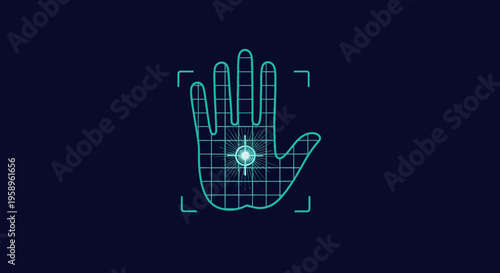 Futuristic Palm Scan Technology Security Authentication Identification