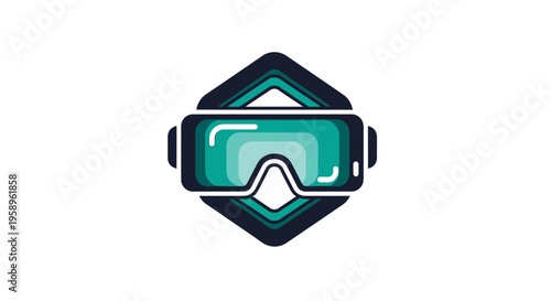 Futuristic Virtual Reality Goggles Emblem For Digital Technology