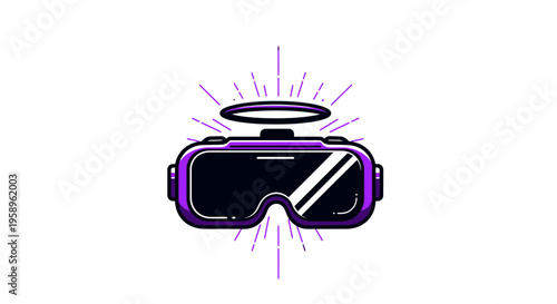 Futuristic Virtual Reality Headset With Glowing Aura