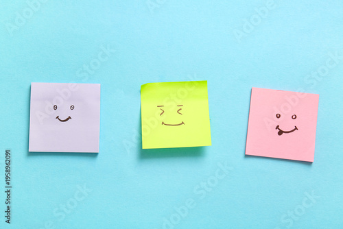 Sticky papers with drawn ha...