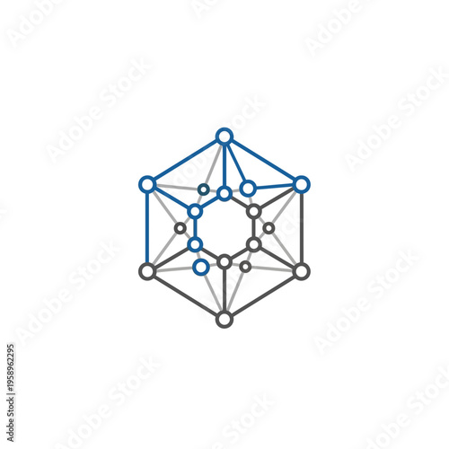 Geometric Abstract Network Concept Representing Data Connections And Technology