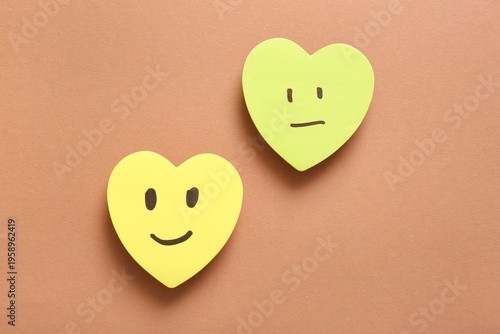 Heart-shaped sticky papers ...