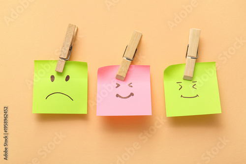 Wooden clothespins with sti...