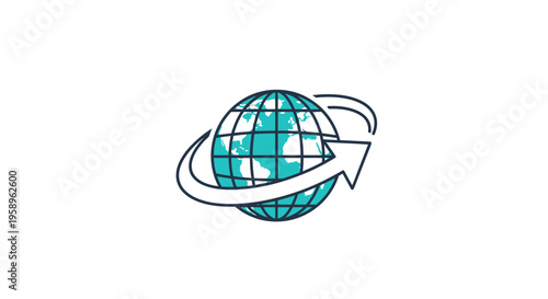 Global Connection And Worldwide Travel Arrow Icon