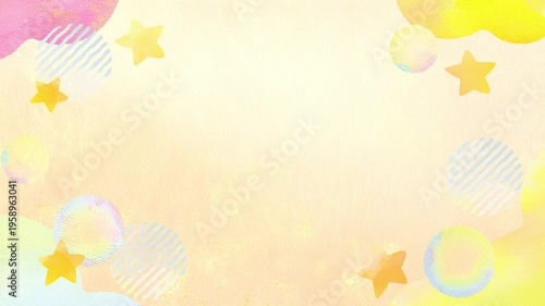 かわいい水彩風のふわふわ背景素材