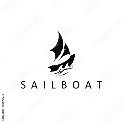 minimalist sailboat logo with a simple wave symbol gives a clean and recognizable professional look.