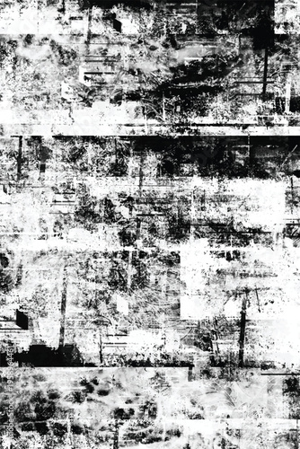 Black and white grunge abstract background. Grungy frame. Vector illustration
