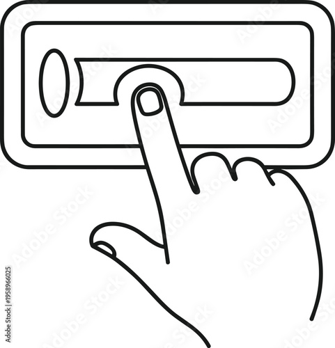 Hand clicking a switch button to turn on or off