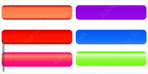 Set of colored web buttons. Vector illustration.