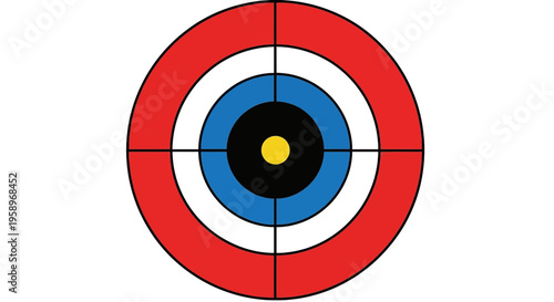 Target with Colorful Rings and Crosshairs
