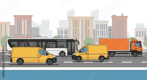 City Traffic with Commercial and Public Transport Vehicles