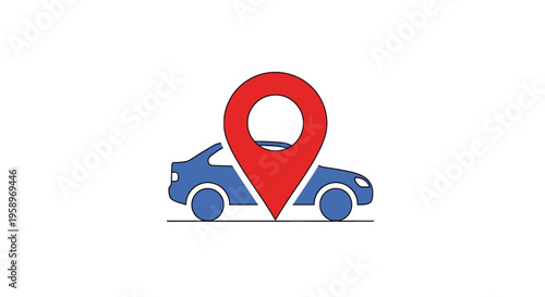 Car with Location Pin
